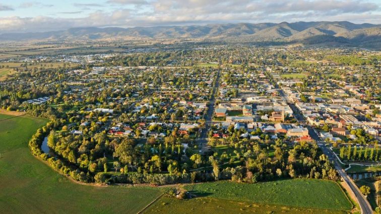 arial view of Mudgee town