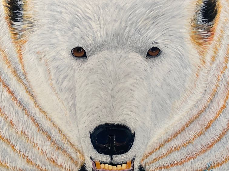 painting of polar bear