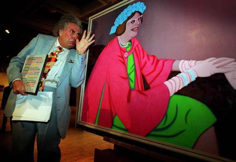Barry Humphries as his alter ego Sir Les Patterson in John Brack's painting, a finalist in the 1969 Archibald Prize.