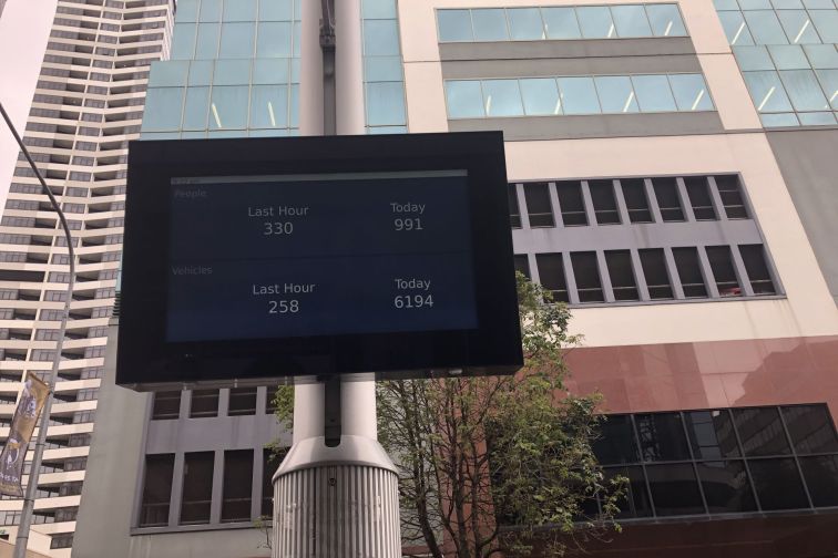 An image of smart technology at Phillip Street, Parramatta