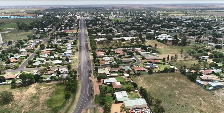 Narromine town arial view
