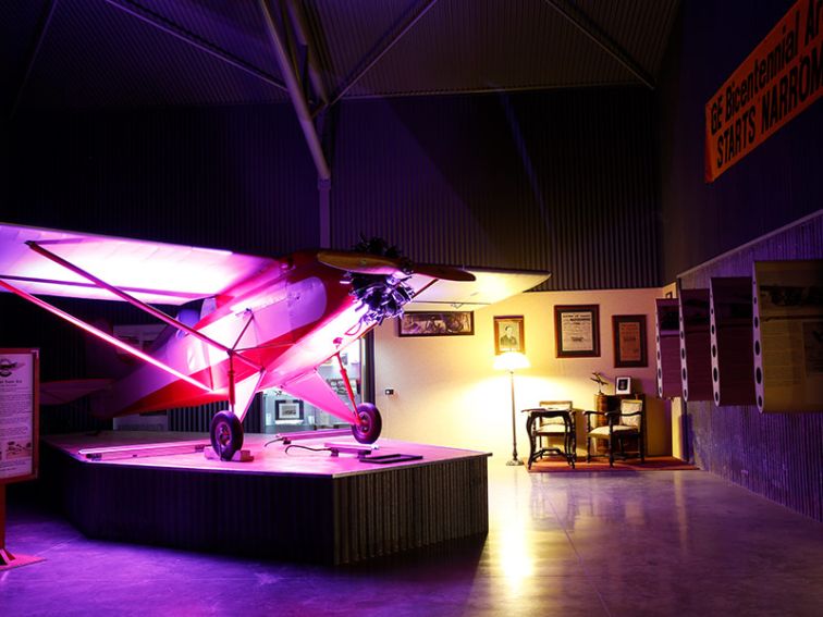 lights inside the aviation museum at Narromine