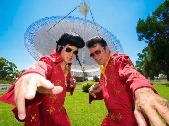 Elvis impersonators at the Dish in Parkes for the annual Elvis festival