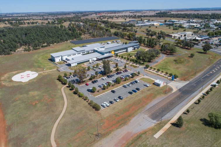 view of Parkes hospital from above