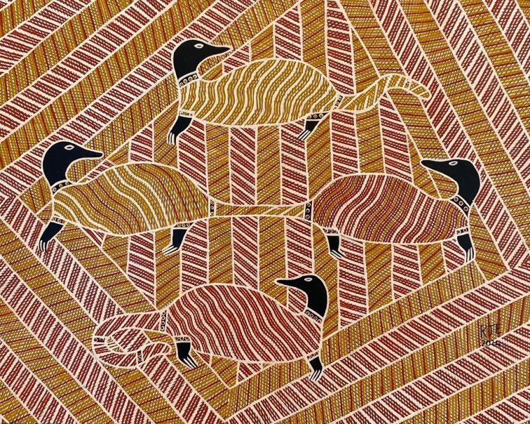 indigenous painting with earth colours