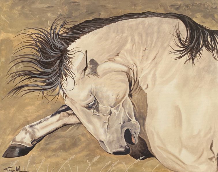 painting of horse head