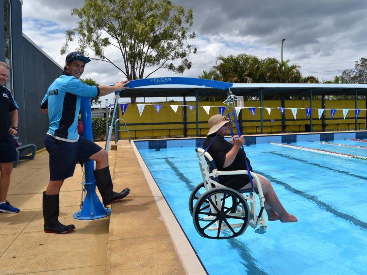 Olympic Pool has hoist and water wheelchair