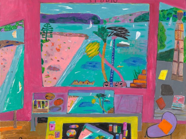 An original artwork depicting Studio, the view from Ken's beachside studio