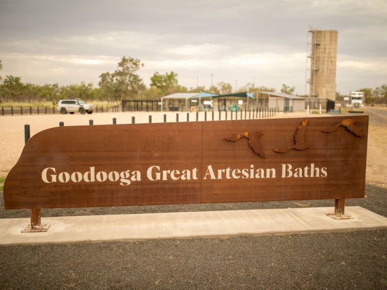 Goodooga Great Artesian Bore Baths sign