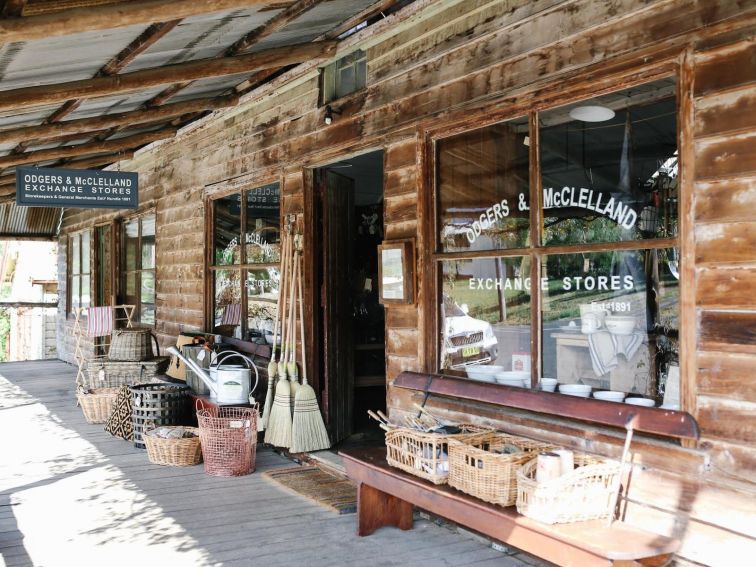 The timber facade of Odgers and McClelland Exchange Stores, Nundle.