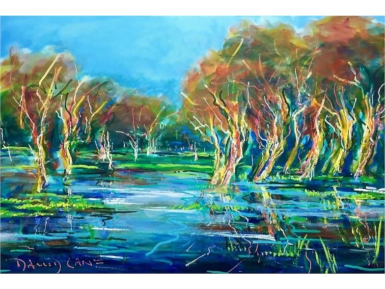 ATDW - Ballina Galleries - David Lane's Studio Gallery 2021 - picture of lake with trees