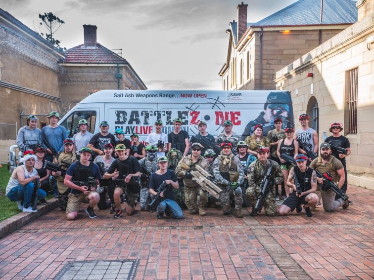 Group photo of particpants of Battlezone Playlive event
