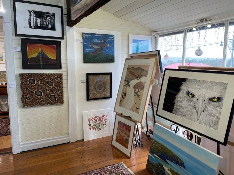 Art on display in the gallery