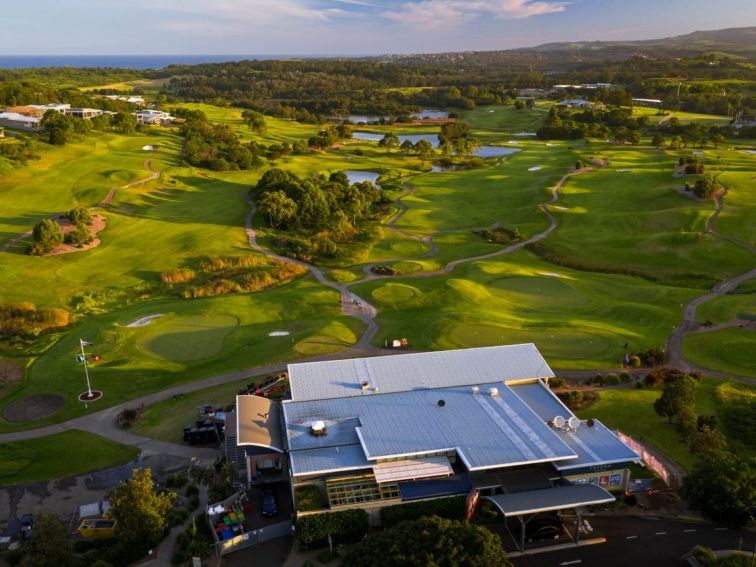 Aerial view with the Club house at The Links Shell Cove
