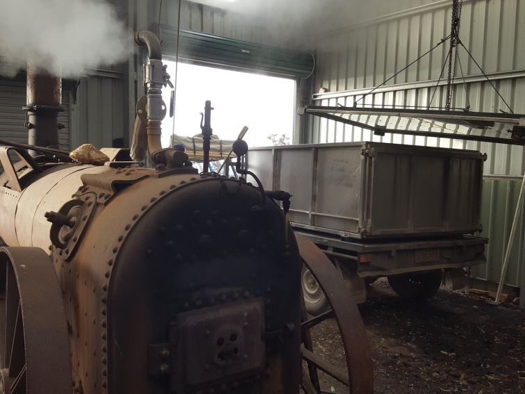 Eucalyptus tank coming in to be hooked up to steam boiler  to produce some pure eucalyptus oil
