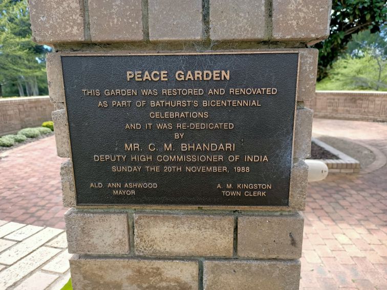 Peace Garden Dedication Plaque
