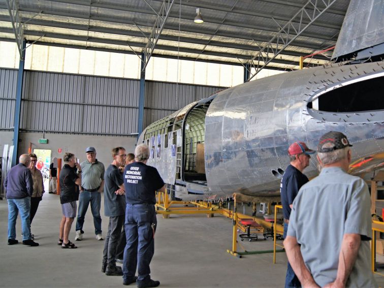The partially restored fuselage