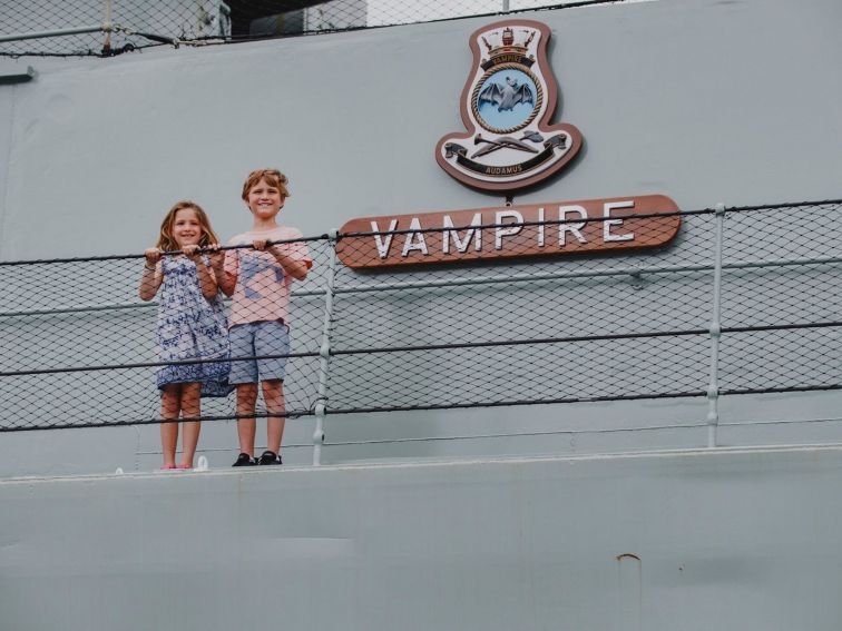 Kids aboard HMS Vampire