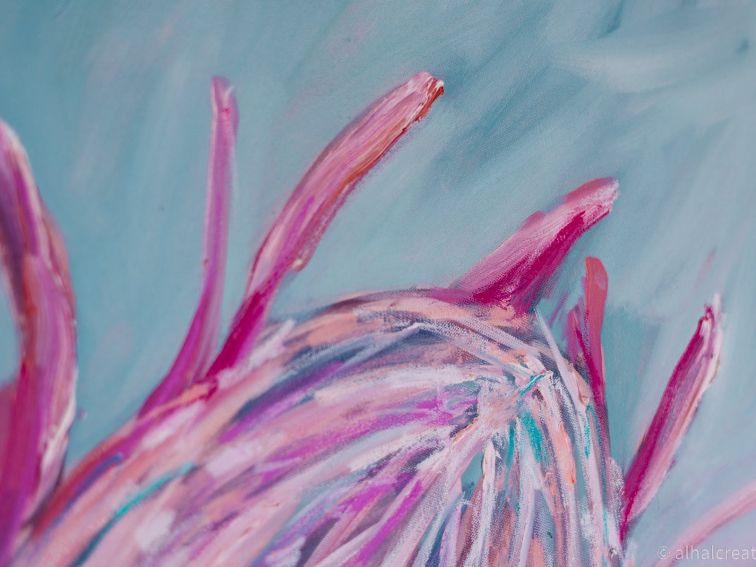 A snippet of local artist Karly Siverwright's colourful floral.
