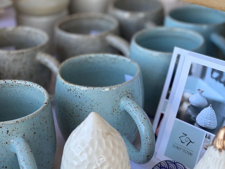 photo shows handmade pottery
