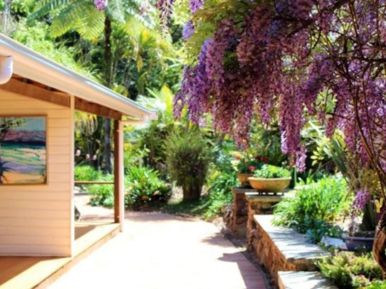 Wisteria and tropical gardens at David Lane's Studio