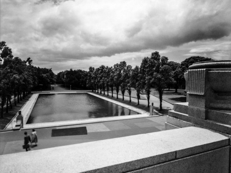 Looking north from the Memorial over the Pool of Reflection