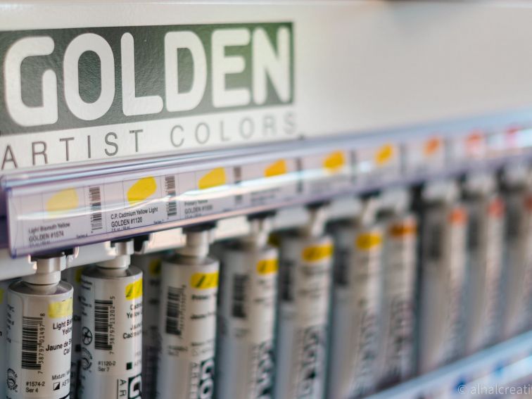 Fine Art Supplies are available, including Golden Acrylics...