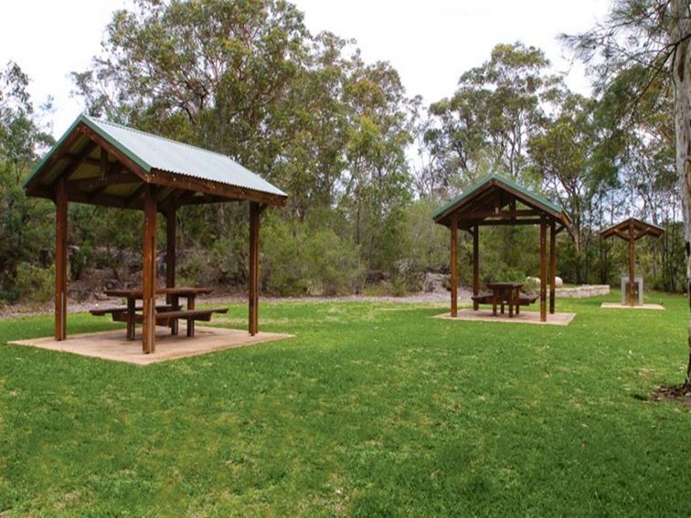 Picnic shelters at Bomaderry Creek picnic area, Bomaderry Creek Regional Park. Photo: Michael Van