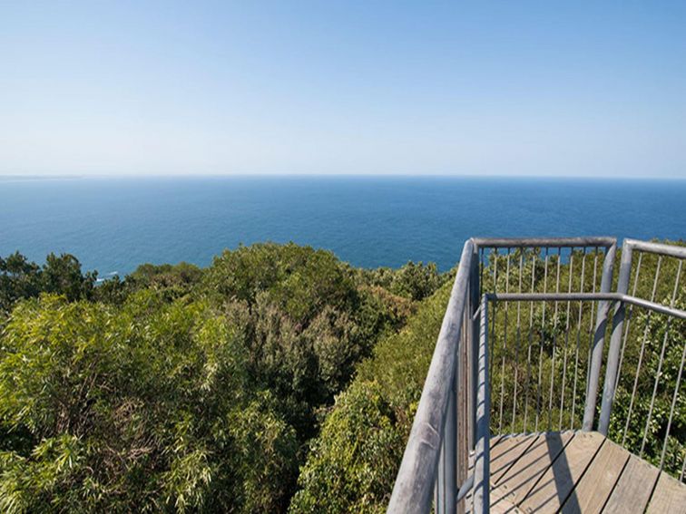 Viewpoint atop tower along Cape Hawke lookout walk, Booti Booti National Park. Photo credit: John
