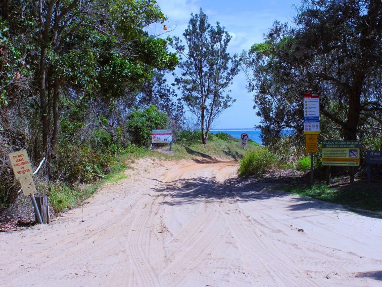 The most impressively signposted 4WD track in the Clarence Valley. Shark Bay, Iluka.