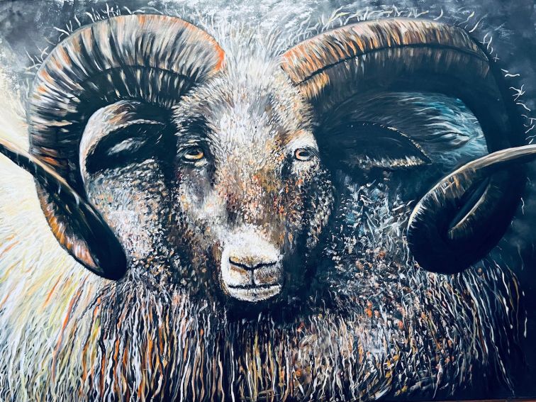 The Ram. Acrylic on Canvas, 1500 x1000mm. Selling.