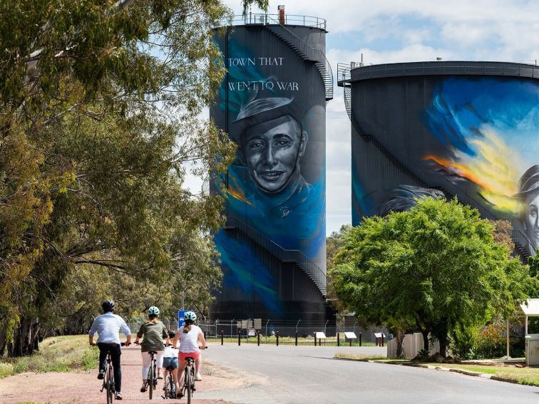 Water Tower Art - with bikes