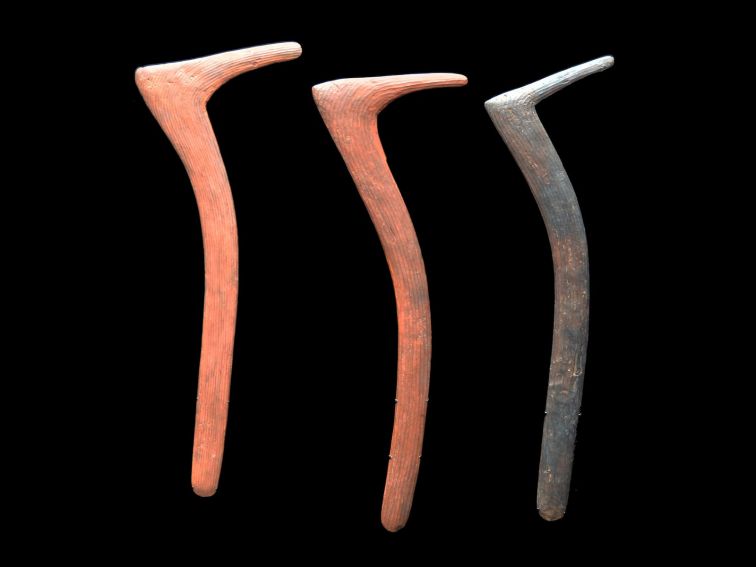 Three Australia Aboriginal Hooked Boomerang, Northern Territory