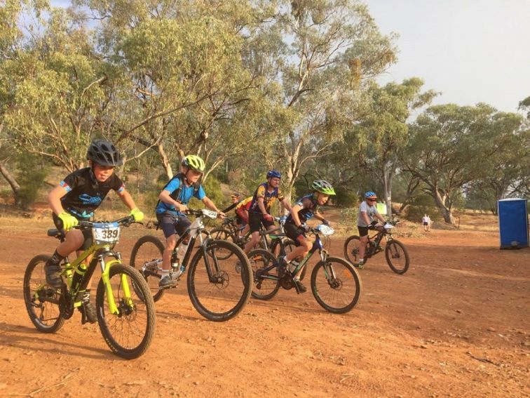 Image of kids ready to race each other at Tamworth Mountain Bike Park