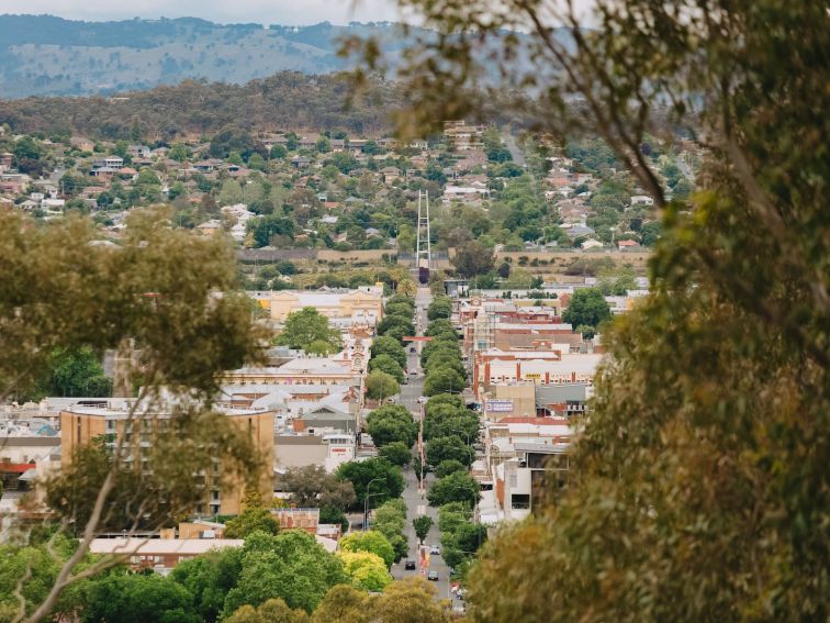 View of Albury CBD from Monument Hill
