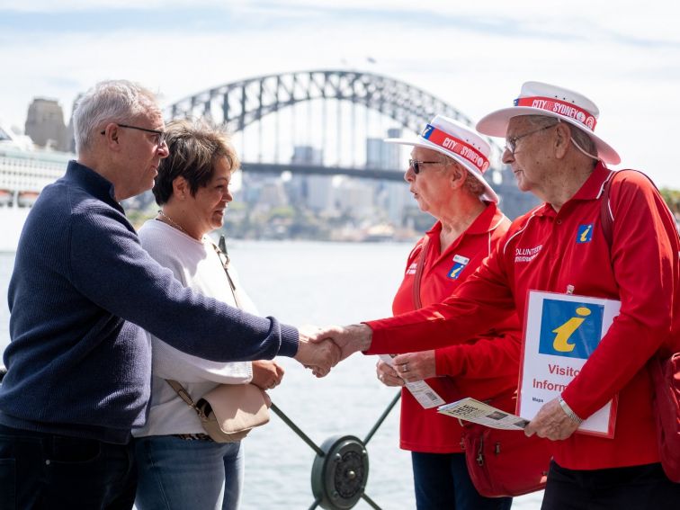 Sydney Ambassadors greeting visitors