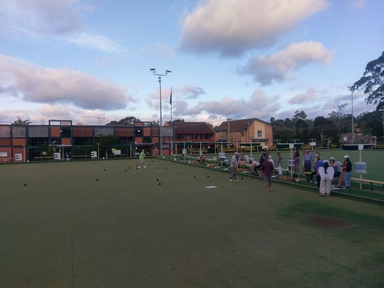 Group of people doing lawn bowling
