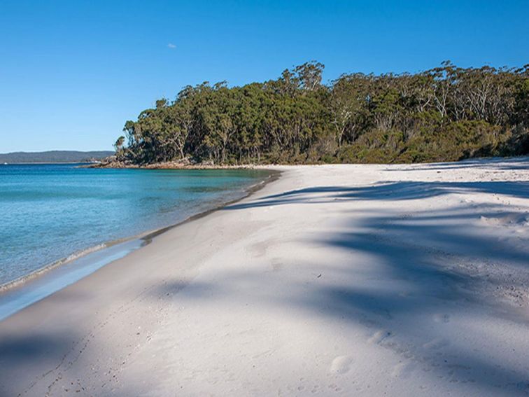 Footprints in the sand at Greenfield Beach, Jervis Bay National Park. Photo: Michael Van Ewijk