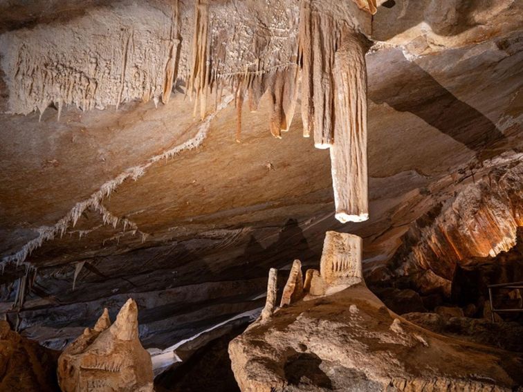Impressive cave formations, Jenolan Karst Conservation Reserve. Photo: Jenolan Caves/DPE