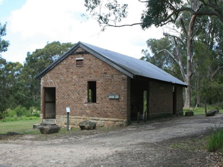 A large enclosed picnic shelter at Tunks Hill picnic area in Lane Cove National Park. Photo: Nathan