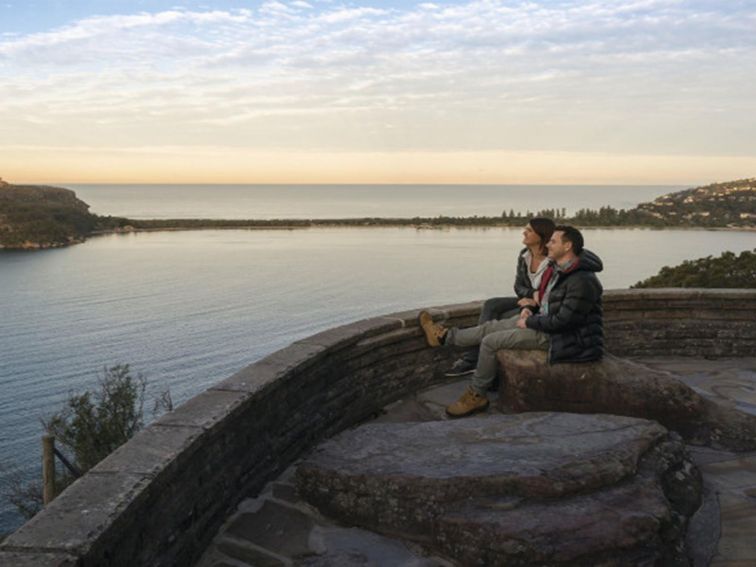 A couple enjoys the view at West Head lookout in Ku-ring-gai Chase National Park. Photo: John
