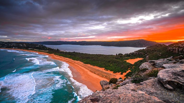 A sunset over a NSW beach