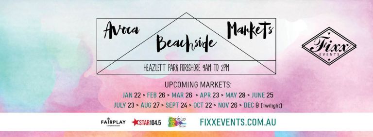 Pastel coloured background with dates for the markets