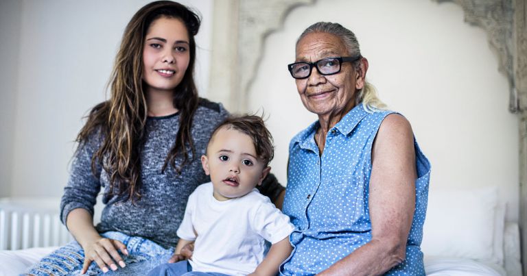 Women's health, multi generational Aboriginal family  