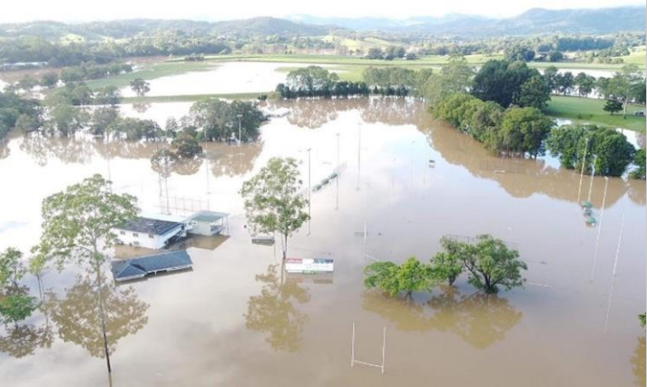 Aerial photo of flooding in NSW.