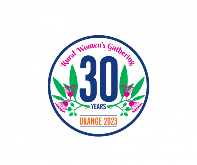 Image of logo that states Rural Women's Gathering Orange 2023