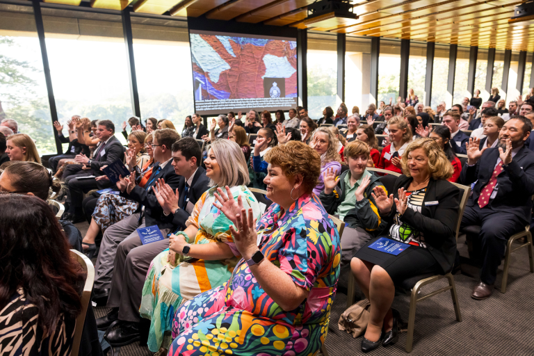 A photograph of attendees at the Auslan K to 10 Syllabus launch event