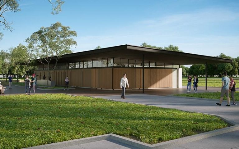 An artist's impression of the new clubhouse being delivered at Robin Thomas reserve