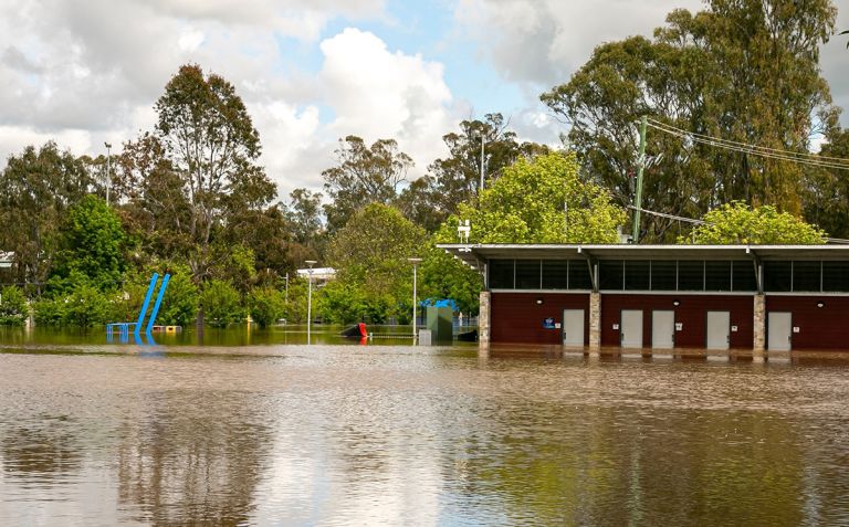 Flooded infrastructure in Central West region of NSW