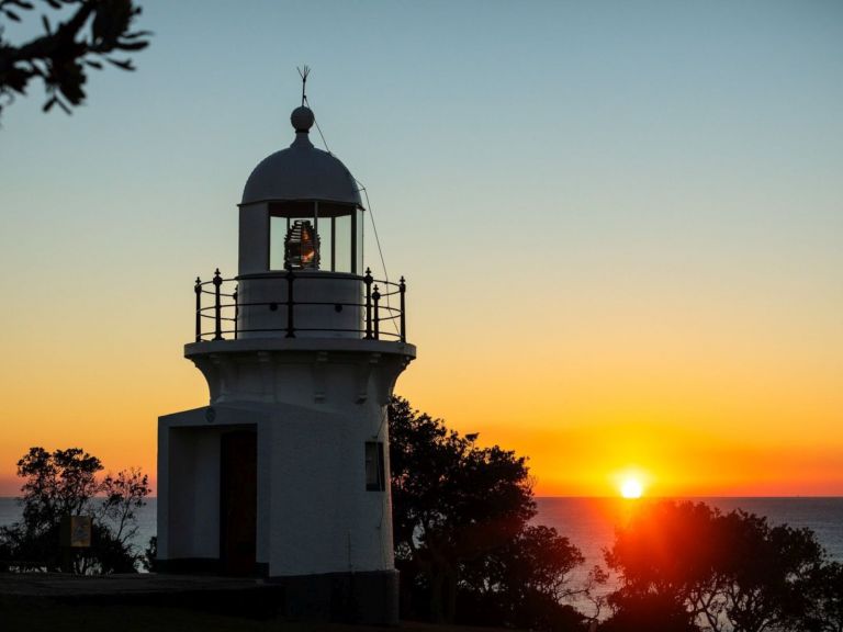 Ballina lighthouse looking East at sunrise